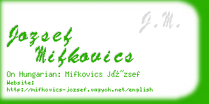 jozsef mifkovics business card